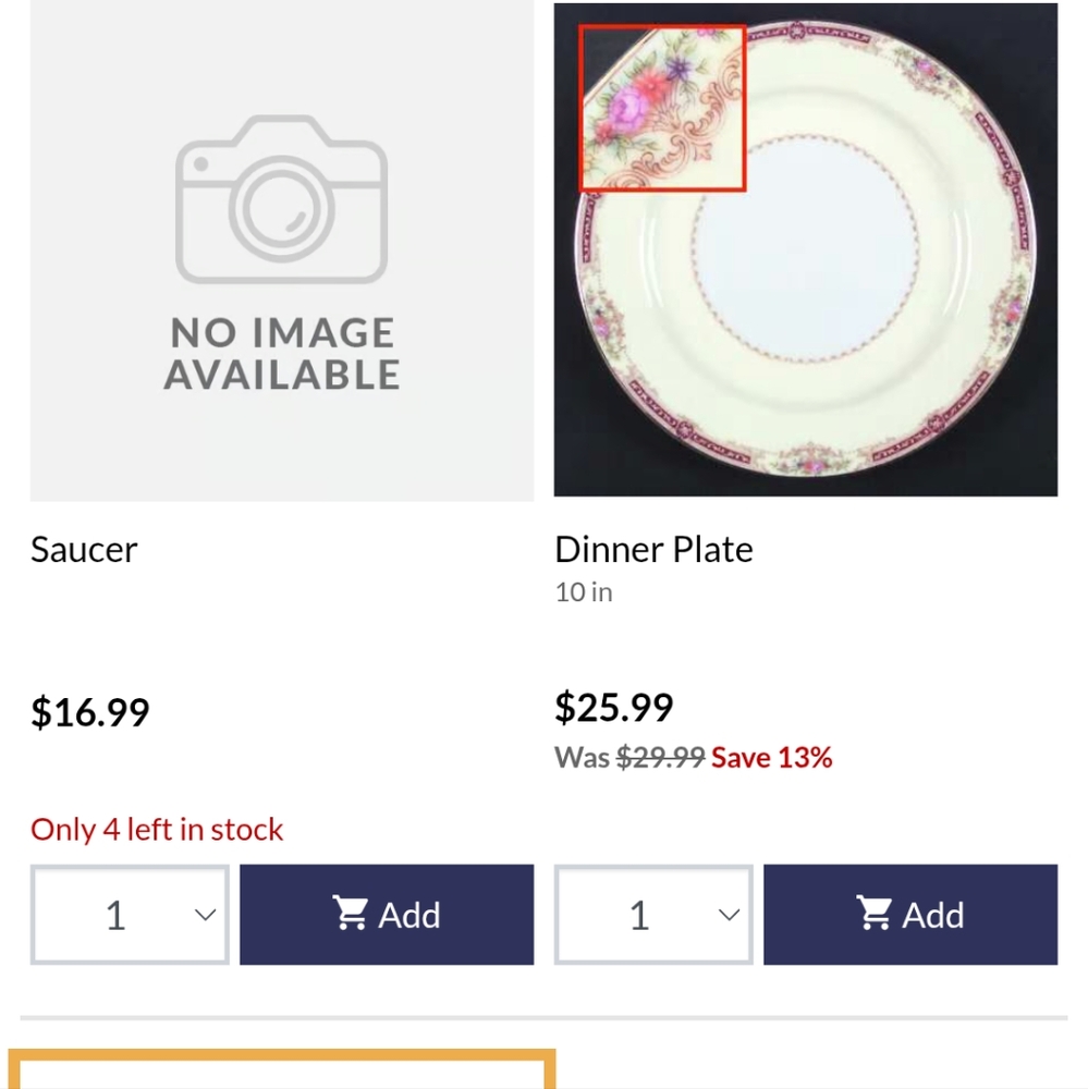 Elegant Floral Dinnerware Set - Cream and Gold - Picture 2 of 7